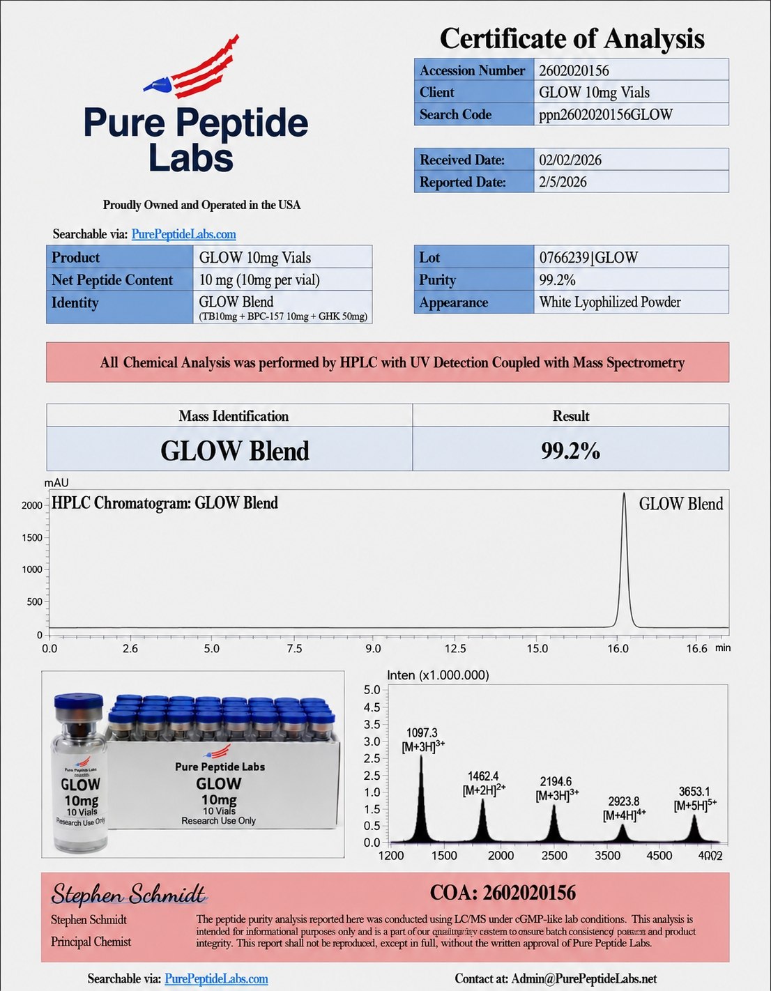 5764682414838976100 “GLOW peptide blend research vial laboratory compound”